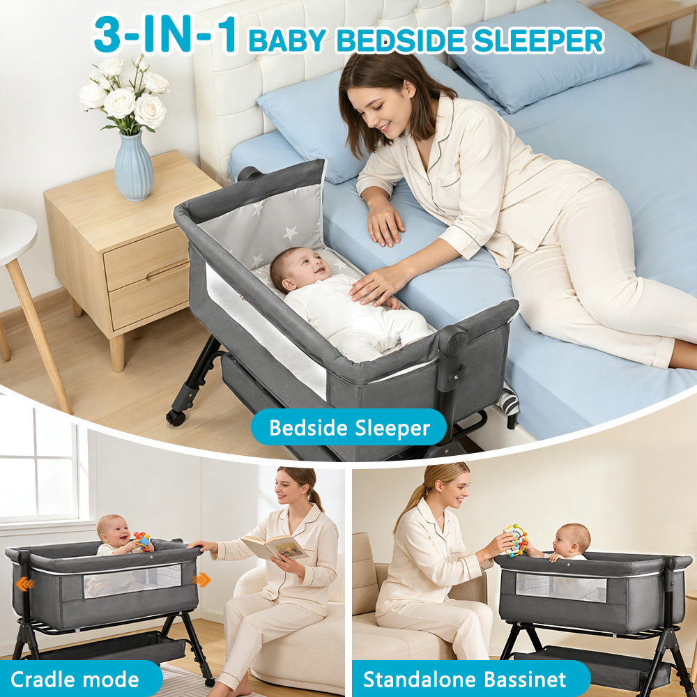Baby Bassinet 3 in 1 Baby Bass - Baby Nursery Trolley ulasan dan harga