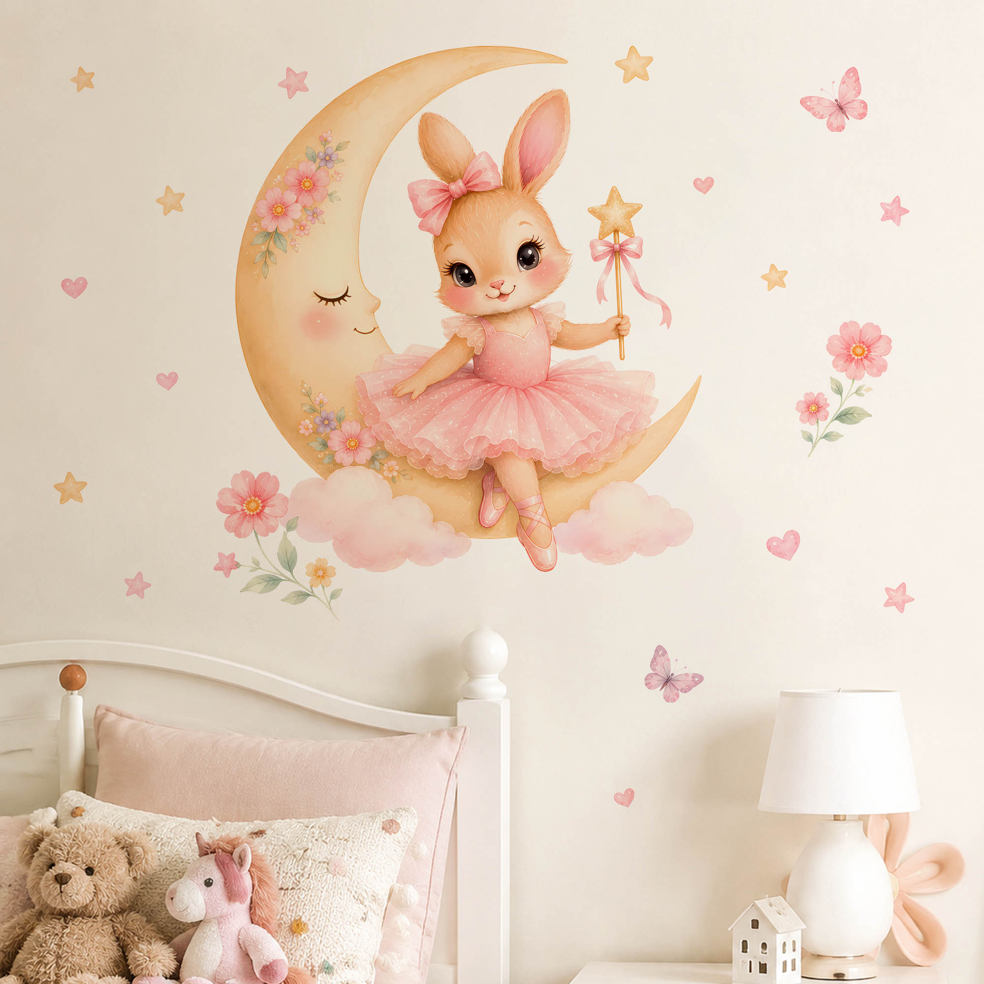 Watercolor Ballerina Bunny Moo - Baby Girl Nursery Quotes ulasan dan harga