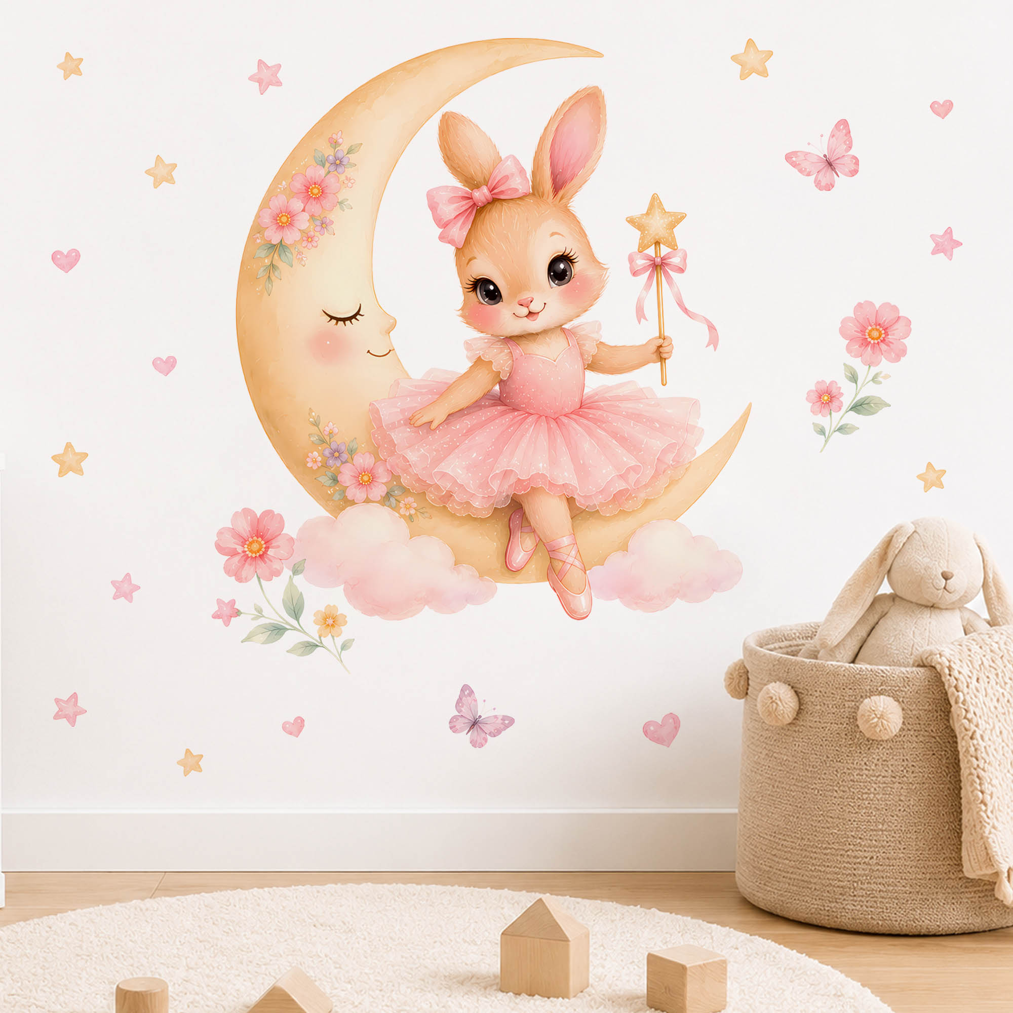 Watercolor Ballerina Bunny Moo - Baby Girl Nursery Quotes ulasan dan harga