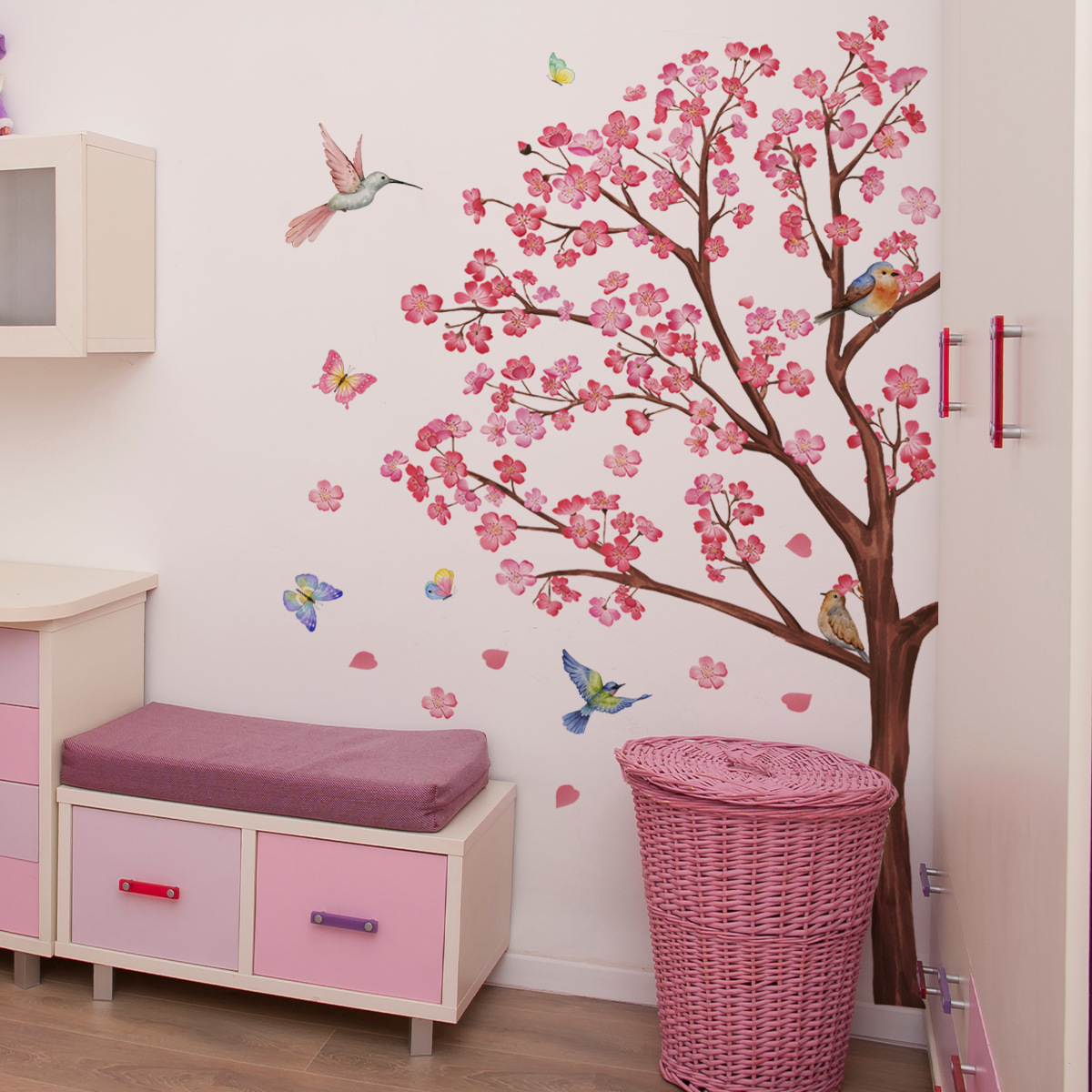 Watercolour Bird Flower Wall S - Baby Girl Nursery Quotes ulasan dan harga