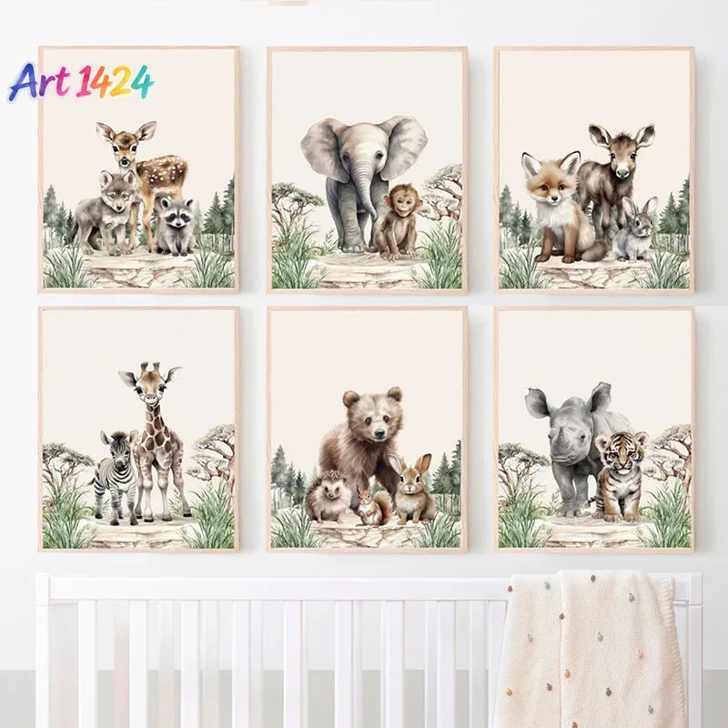 1pcs(No frame)Elephant Giraffe - Baby Nursery Frames ulasan dan harga