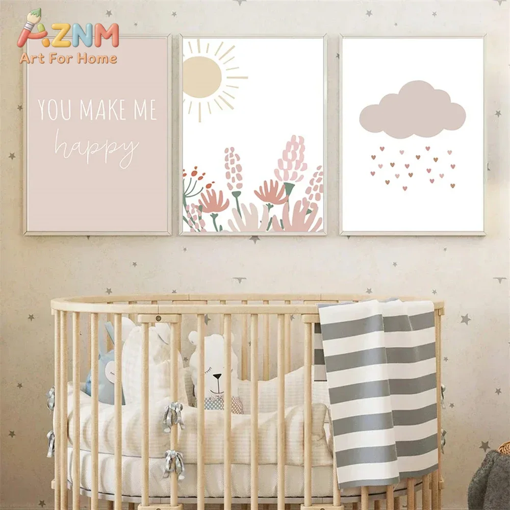 AZNM Boho Pink Rainbow Sun Flo - Baby Girl Nursery Quotes ulasan dan harga