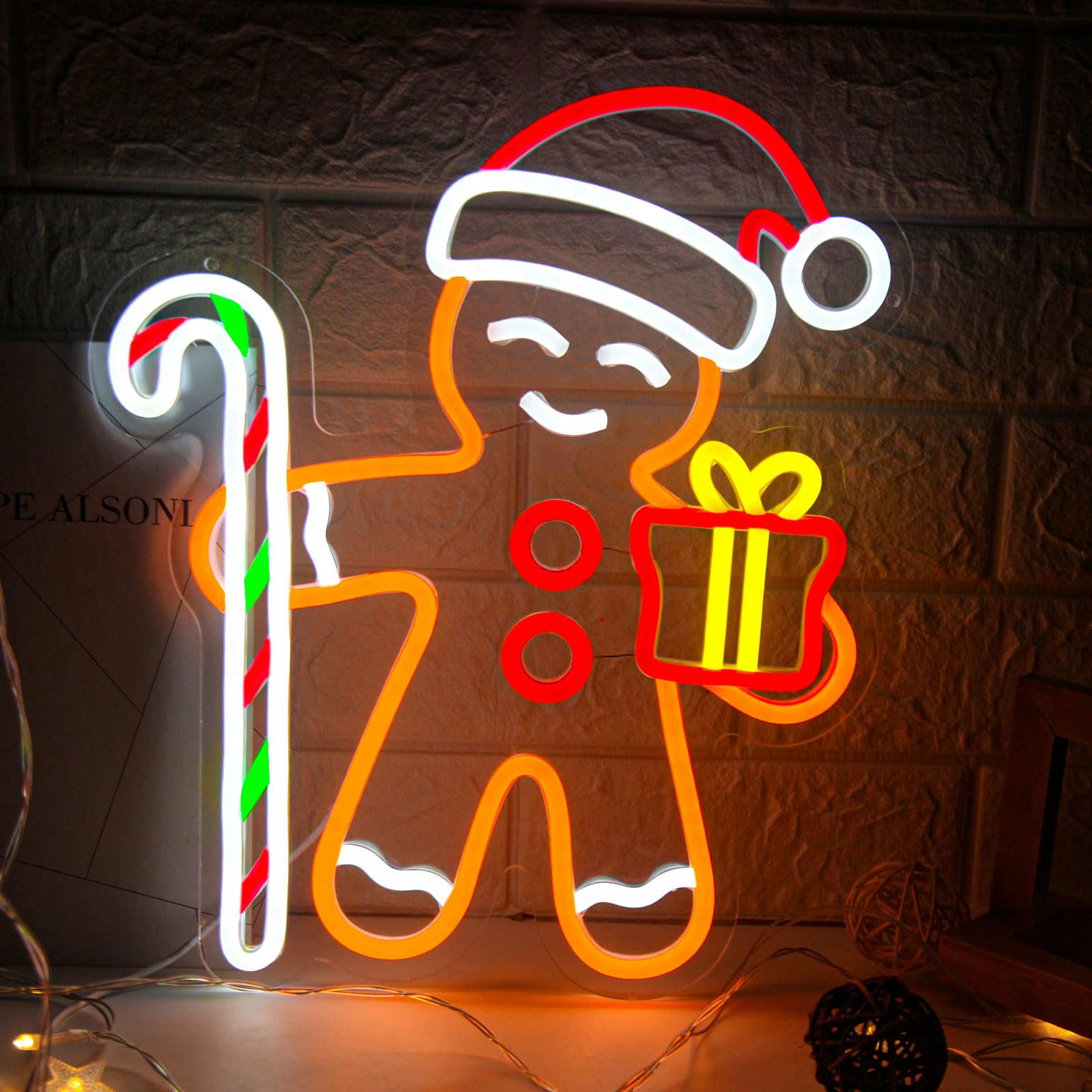 Gingerbread Man LED Neon Sign  - Baby Nursery Wall Lights ulasan dan harga